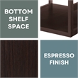 Monterey Square Coffee Table with Shelf in Espresso Wood Finish