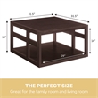 Monterey Square Coffee Table with Shelf in Espresso Wood Finish