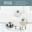 Take a Seat Churchill Accent Chair with Ottoman in Ivory Boucle Fabric