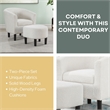 Take a Seat Churchill Accent Chair with Ottoman in Ivory Boucle Fabric