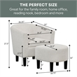 Take a Seat Churchill Accent Chair with Ottoman in Ivory Boucle Fabric