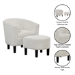 Take a Seat Churchill Accent Chair with Ottoman in Ivory Boucle Fabric