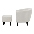 Take a Seat Churchill Accent Chair with Ottoman in Ivory Boucle Fabric