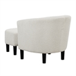 Take a Seat Churchill Accent Chair with Ottoman in Ivory Boucle Fabric