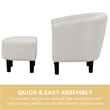 Take a Seat Churchill Accent Chair with Ottoman in Ivory Boucle Fabric