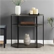 Designs2Go Simon Three-Tier Oval Entryway Hall Table in Gray Wood Finish