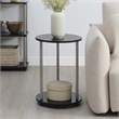 Designs2Go No Tools Two-Tier Round End Table in Black Wood Finish