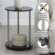 Designs2Go No Tools Two-Tier Round End Table in Black Wood Finish