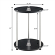 Designs2Go No Tools Two-Tier Round End Table in Black Wood Finish