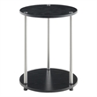 Designs2Go No Tools Two-Tier Round End Table in Black Wood Finish