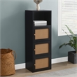 Xtra Storage Boho Weave Three-Door Cabinet with Shelf in Black Wood Finish