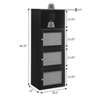 Xtra Storage Boho Weave Three-Door Cabinet with Shelf in Black Wood Finish