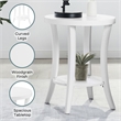 Convenience Concepts Charleston Round End Table with Shelf in White Wood Finish
