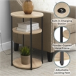 Designs2Go Simon Three-Tier End Table with USB Ports in White Wood Finish