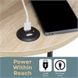 Designs2Go Simon Three-Tier End Table with USB Ports in White Wood Finish