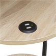Designs2Go Simon Three-Tier End Table with USB Ports in White Wood Finish