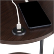 Designs2Go Simon Three-Tier End Table with USB Ports in Espresso Wood Finish