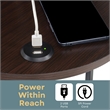 Designs2Go Simon Three-Tier End Table with USB Ports in Espresso Wood Finish