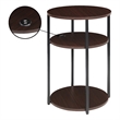 Designs2Go Simon Three-Tier End Table with USB Ports in Espresso Wood Finish