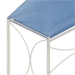 Convenience Concepts Folding Desk in Blue Wood Finish and White Metal Frame