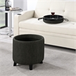 Designs4Comfort Oscar Storage Ottoman with Reversible Tray in Gray Fabric