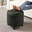 Designs4Comfort Oscar Storage Ottoman with Reversible Tray in Gray Fabric
