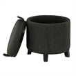 Designs4Comfort Oscar Storage Ottoman with Reversible Tray in Gray Fabric