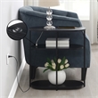 Designs2Go Simon Three-Tier Oval Chairside End Table w/USB Ports in Black Wood