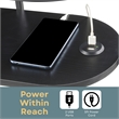 Designs2Go Simon Three-Tier Oval Chairside End Table w/USB Ports in Black Wood