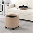 Designs4Comfort Oscar Storage Ottoman with Reversible Tray in Tan Fabric
