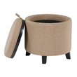 Designs4Comfort Oscar Storage Ottoman with Reversible Tray in Tan Fabric