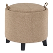 Designs4Comfort Oscar Storage Ottoman with Reversible Tray in Tan Fabric