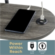 Designs2Go Simon Three-Tier Oval Chairside End Table with USB Ports in Gray Wood