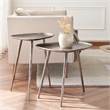 Convenience Concepts Bali Metal End Table in Silver Metal Finish