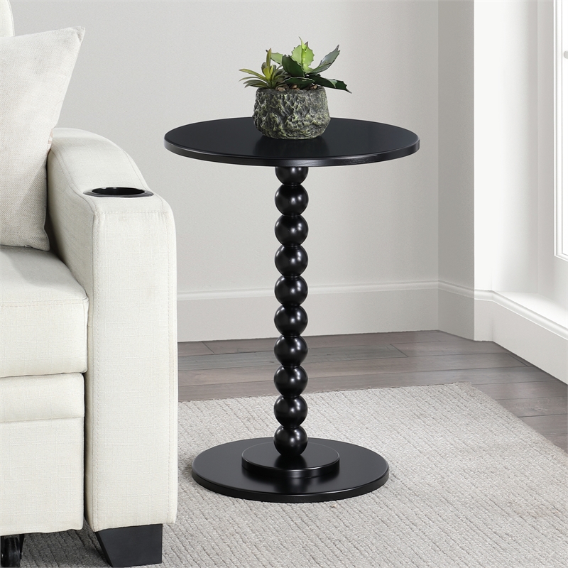 Classic Accents Venetian Islands Spindle Table in Black Wood Finish