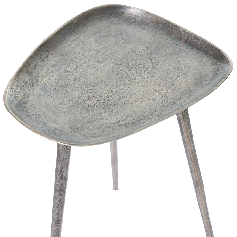 Convenience Concepts Bali Metal Tall End Table in Silver Finish