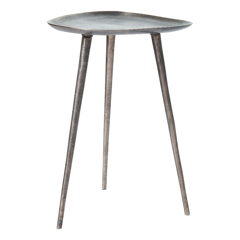 Convenience Concepts Bali Metal Tall End Table in Silver Finish