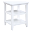 Convenience Concepts Tribeca End Table with Shelves in White Wood Finish