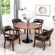 Take a Seat Dillon Armchair with Wheels in Espresso Vegan Leather Fabric