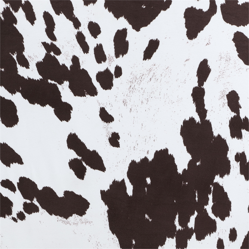 Designs4Comfort Marlow Mid Century Ottoman in Brown Cowhide Print Fabric