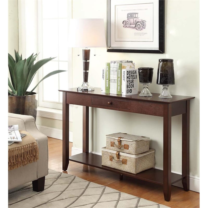 Convenience Concepts American Heritage Console Table in Espresso Wood Finish