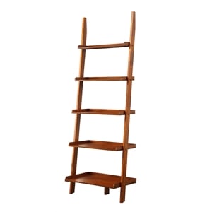 Convenience Concepts American Heritage Ladder Bookshelf in Cherry Wood Finish