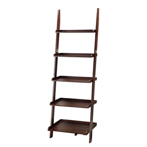 Convenience Concepts American Heritage Ladder Bookshelf in Espresso Wood Finish