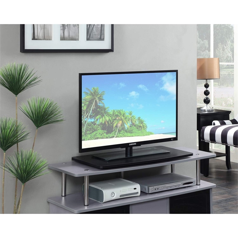 Convenience Concepts Designs2Go XL Single Tier Swivel in Black Wood Finish