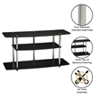 Convenience Concepts Designs2Go Wide 3-Tier TV Stand in Black