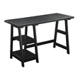 Convenience Concepts Designs2Go Trestle Desk in Black Wood Finish