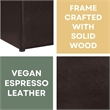 Convenience Concepts Park Avenue Single Cube Ottoman in Espresso Faux Leather
