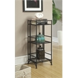 Convenience Concepts XTRA-Storage 3 Tier Folding Shelf in Black Metal Finish