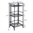 Convenience Concepts XTRA-Storage 3 Tier Folding Shelf in Black Metal Finish