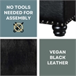 Convenience Concepts Designs4Comfort 5th Avenue Black Faux Leather Ottoman
